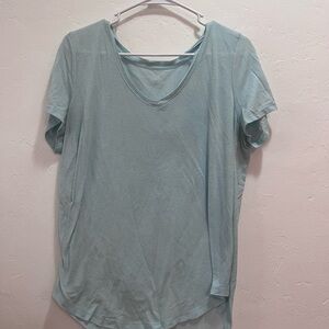 Light Blue Women's V-Neck Top